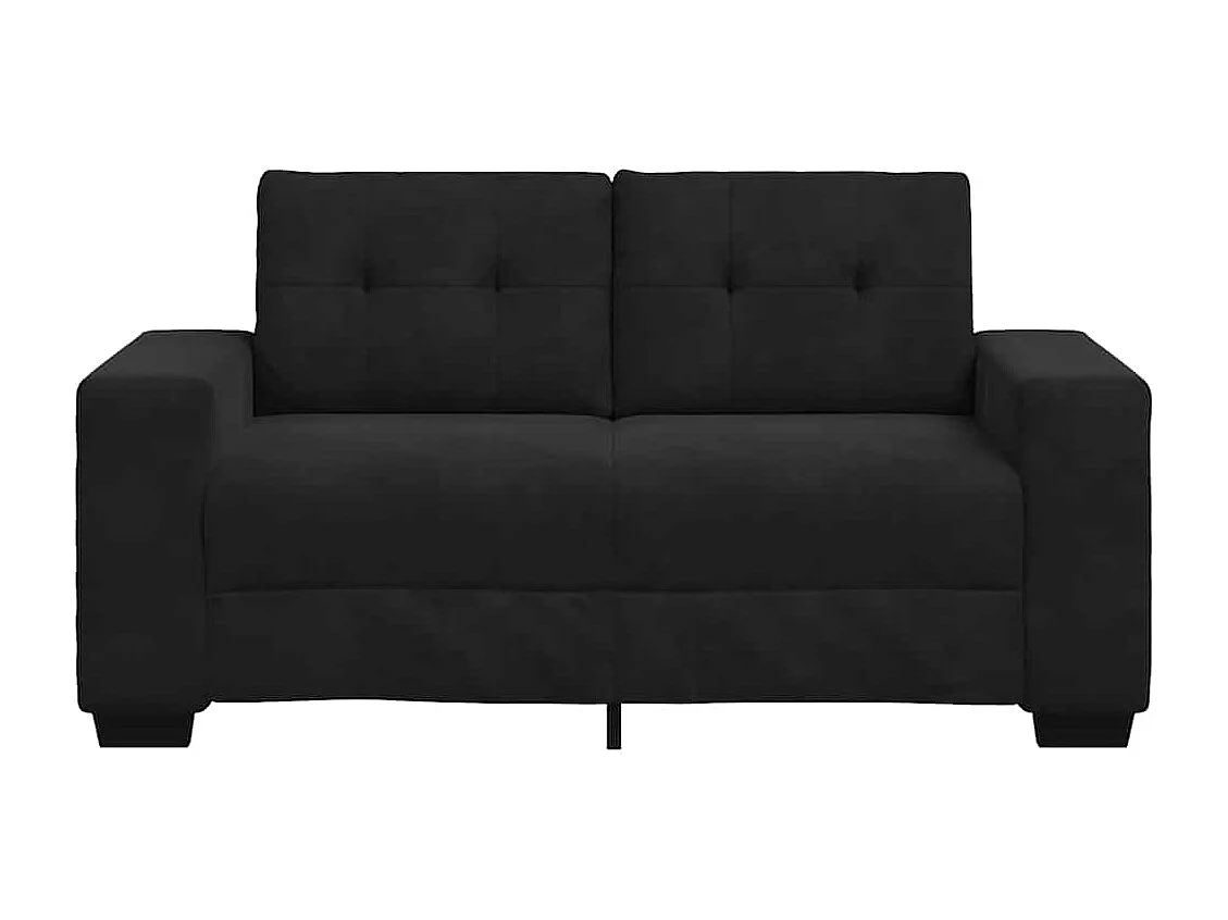 Zwarte fluwelen loveseat bank 120 cm