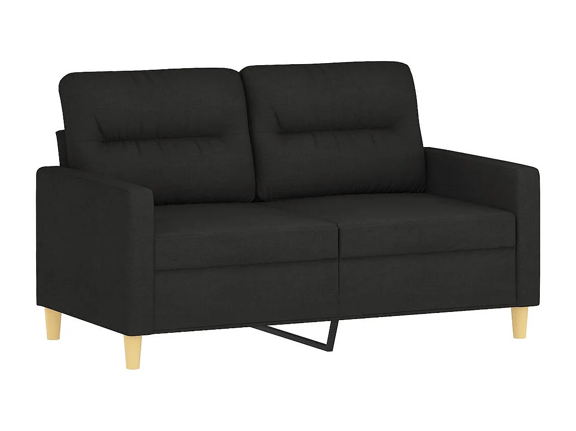 Divano 2 posti Nero 120 cm Tessuto