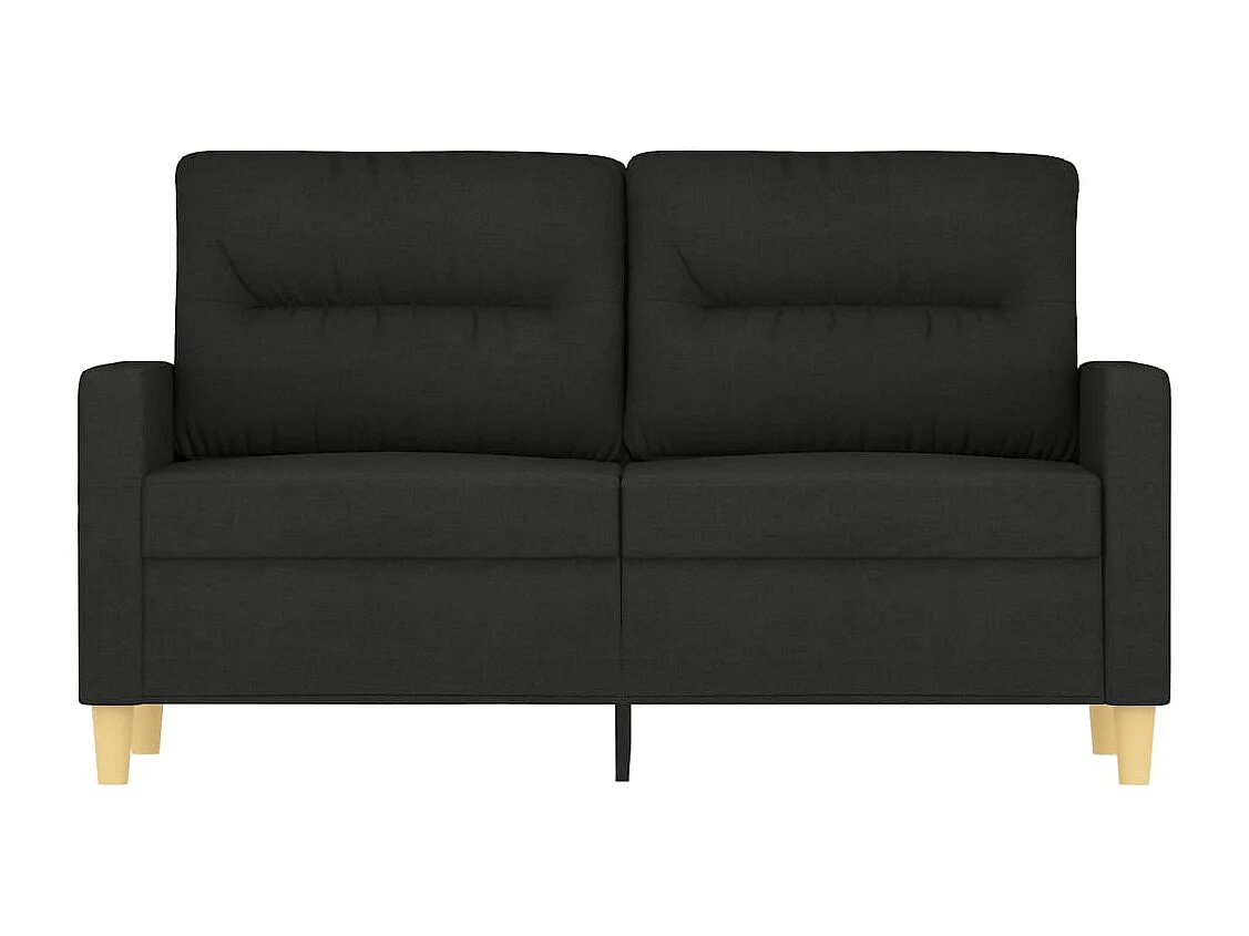 Divano 2 posti Nero 120 cm Tessuto