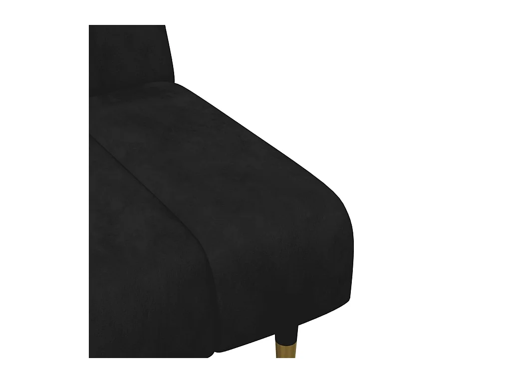 Set di divani in velluto nero da 2 pezzi