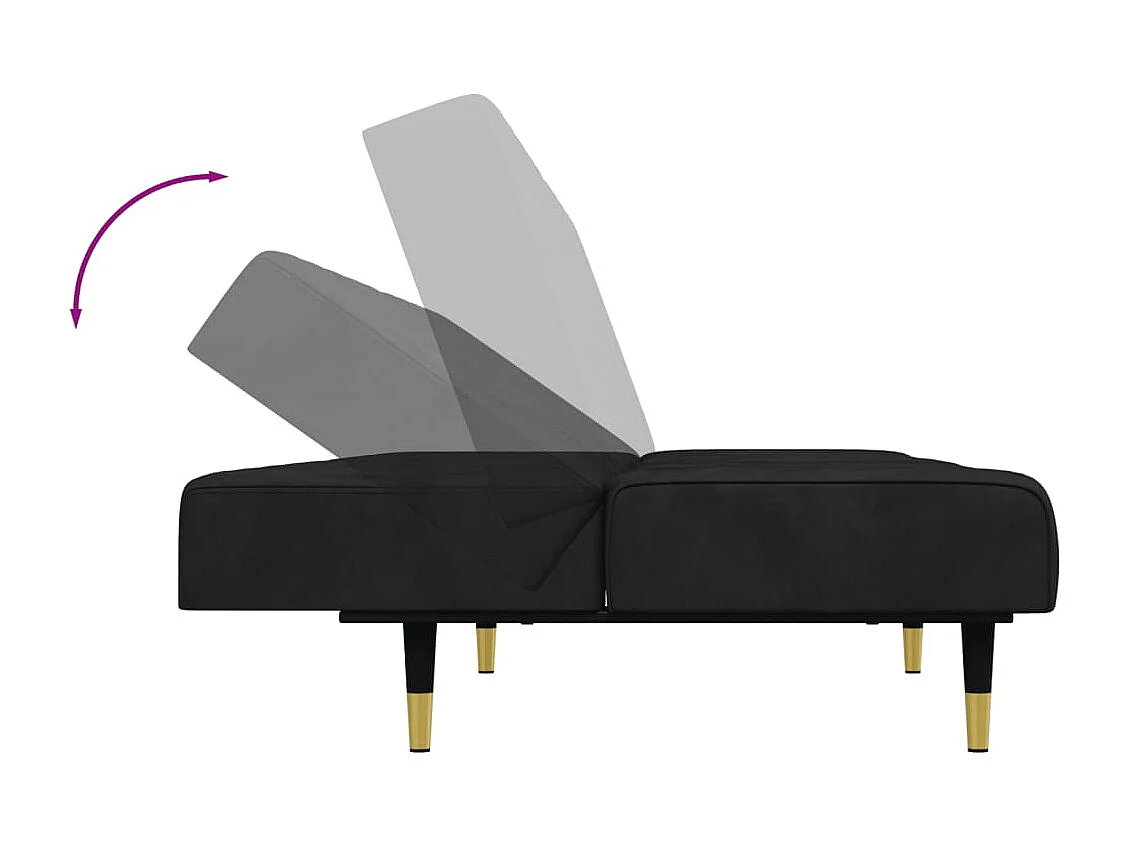 2-delige zwarte fluwelen bankset