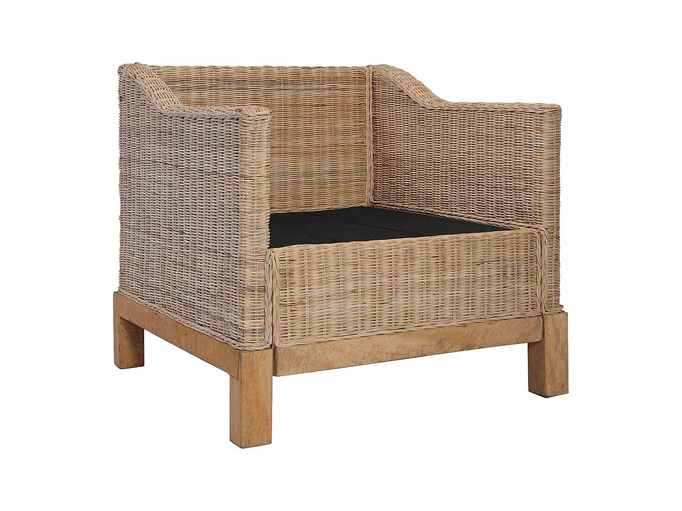 2-teiliges Sofaset mit Kissen Naturrattan