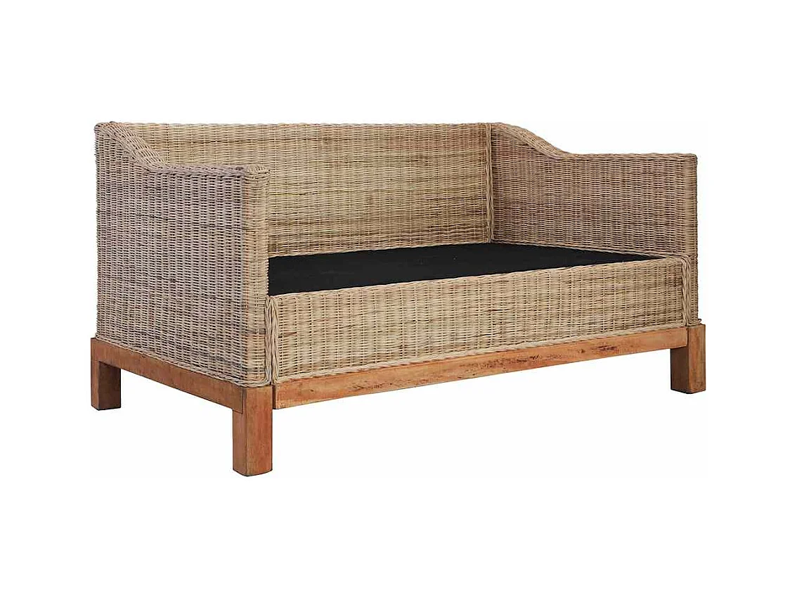 2-teiliges Sofaset mit Kissen Naturrattan