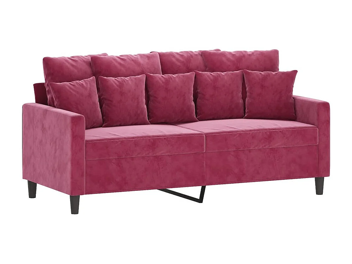Sofá 2 plazas Rojo burdeos 140 cm Terciopelo