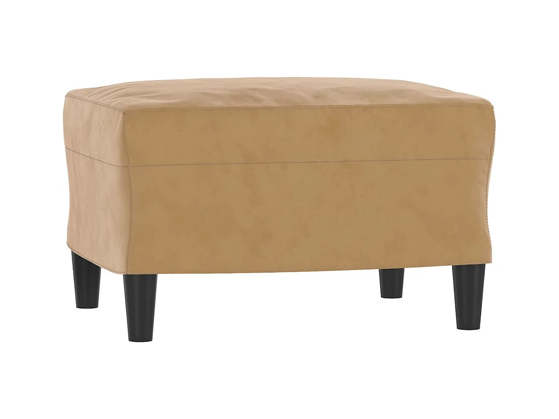 3-Sitzer-Sofa mit Fußhocker Braun 180 cm Samt