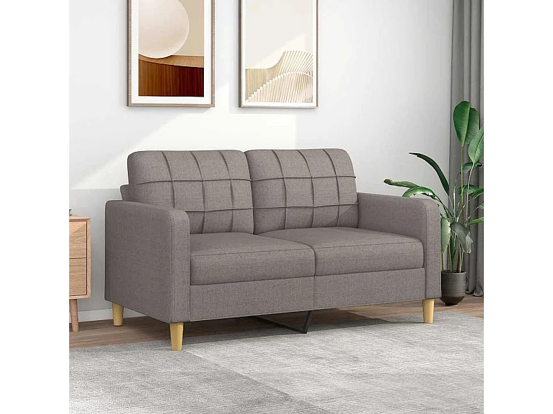 Canapé à 2 places Taupe 140 cm Tissu