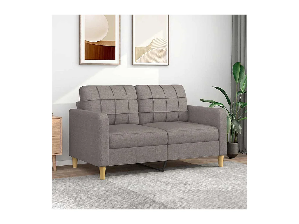 Divano 2 posti Taupe 140 cm Tessuto