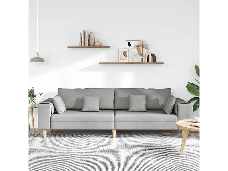 Divano in tessuto con cuscino tessuto grigio nuvola 208 cm