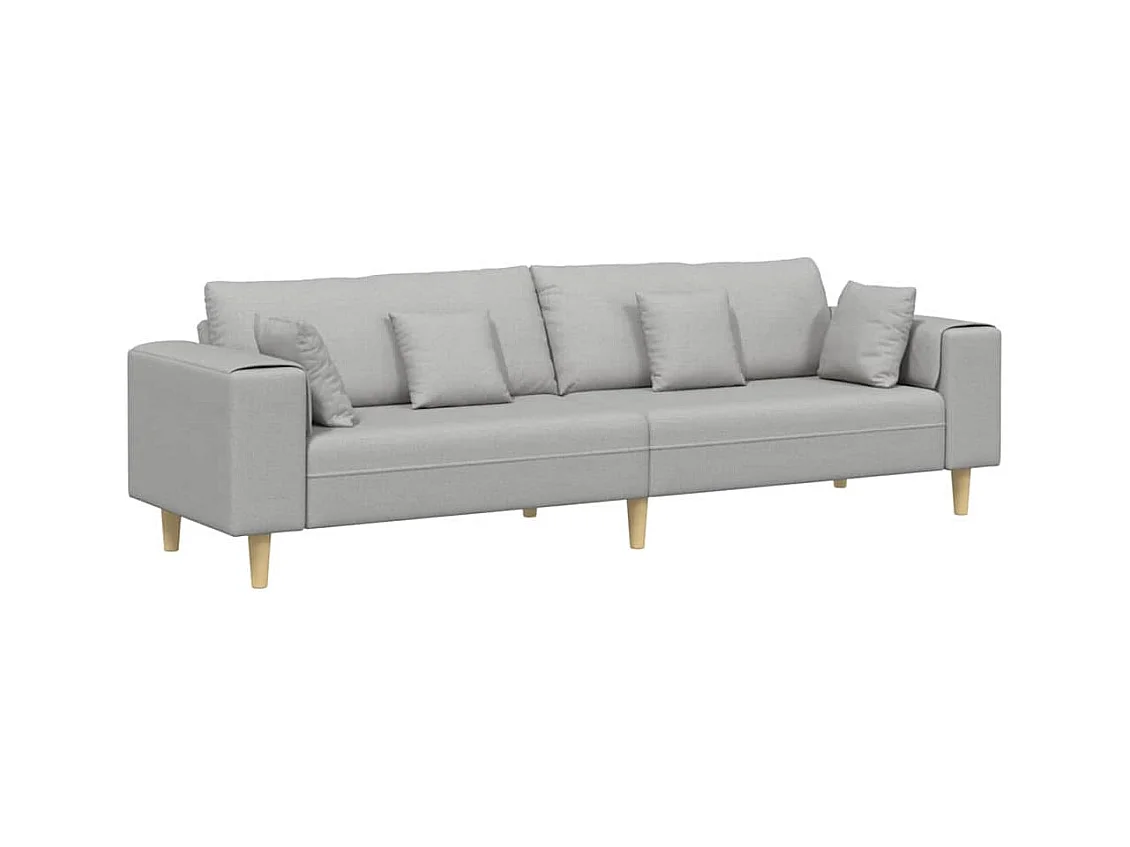 Divano in tessuto con cuscino tessuto grigio nuvola 208 cm