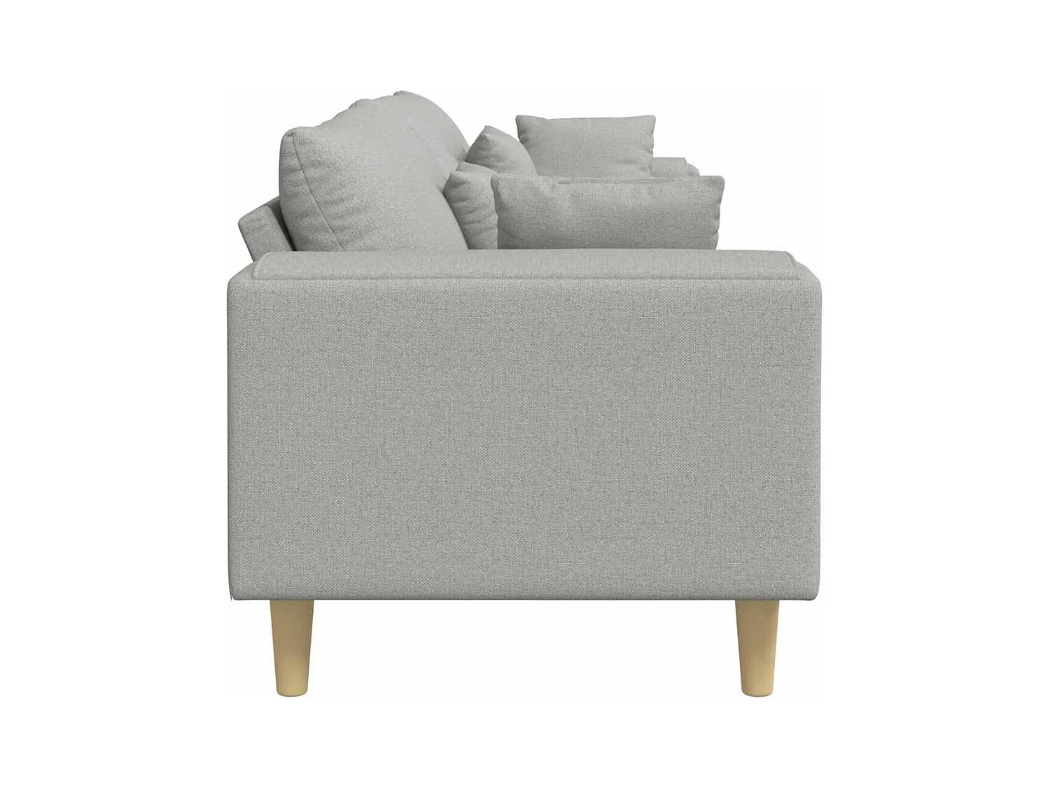 Divano in tessuto con cuscino tessuto grigio nuvola 208 cm