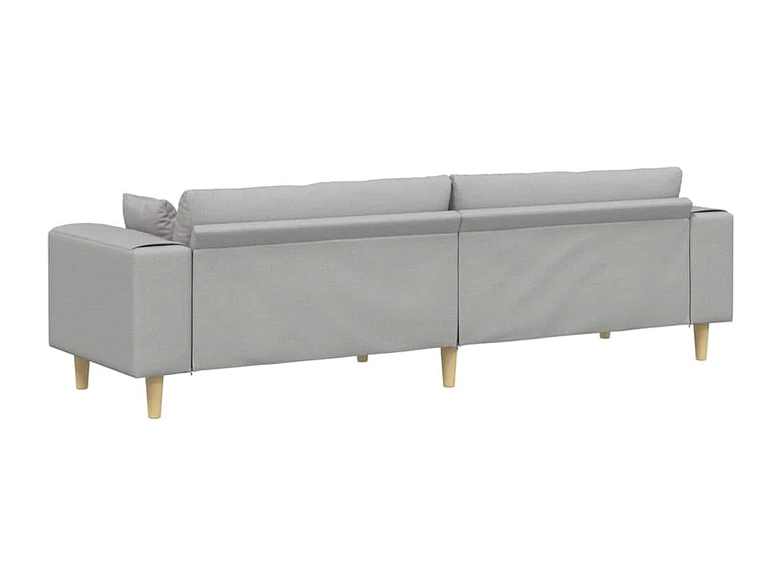 Divano in tessuto con cuscino tessuto grigio nuvola 208 cm