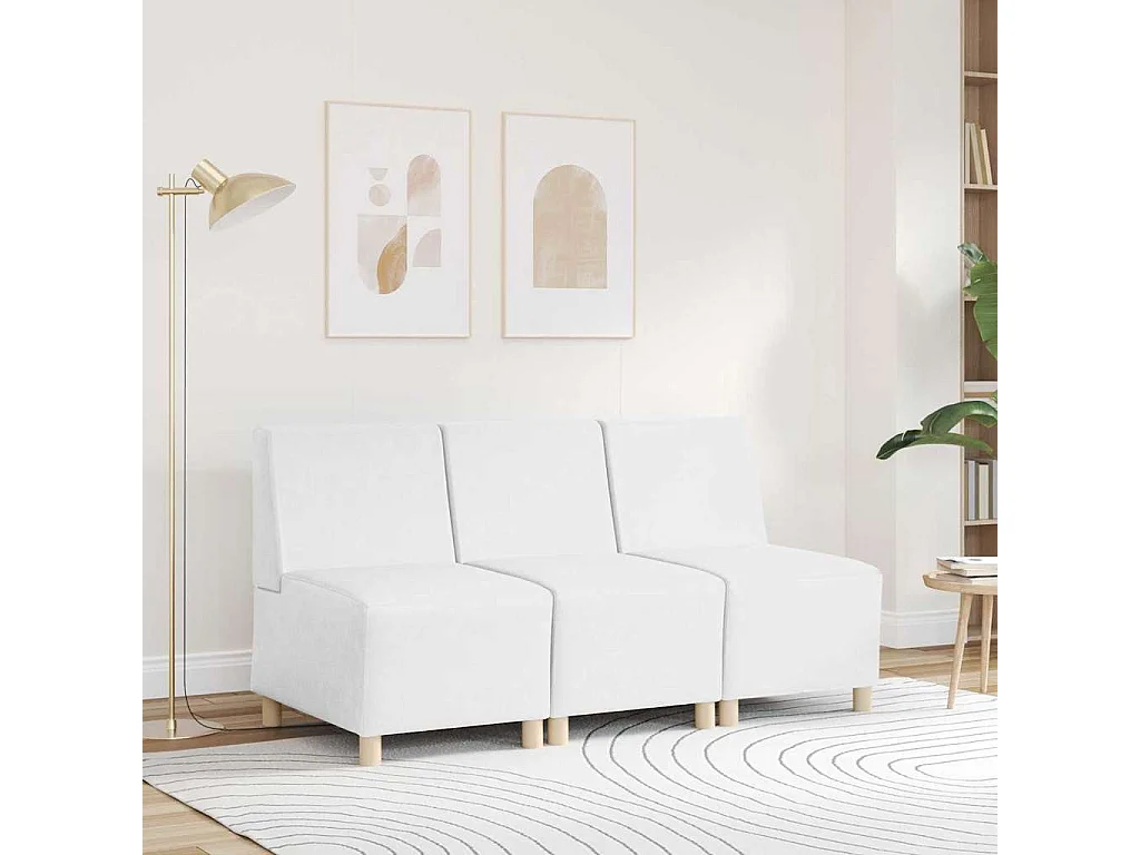 Unité de Sofa Modulaire Sans Accoudoirs Blanc 55 x 74 x 82 cm