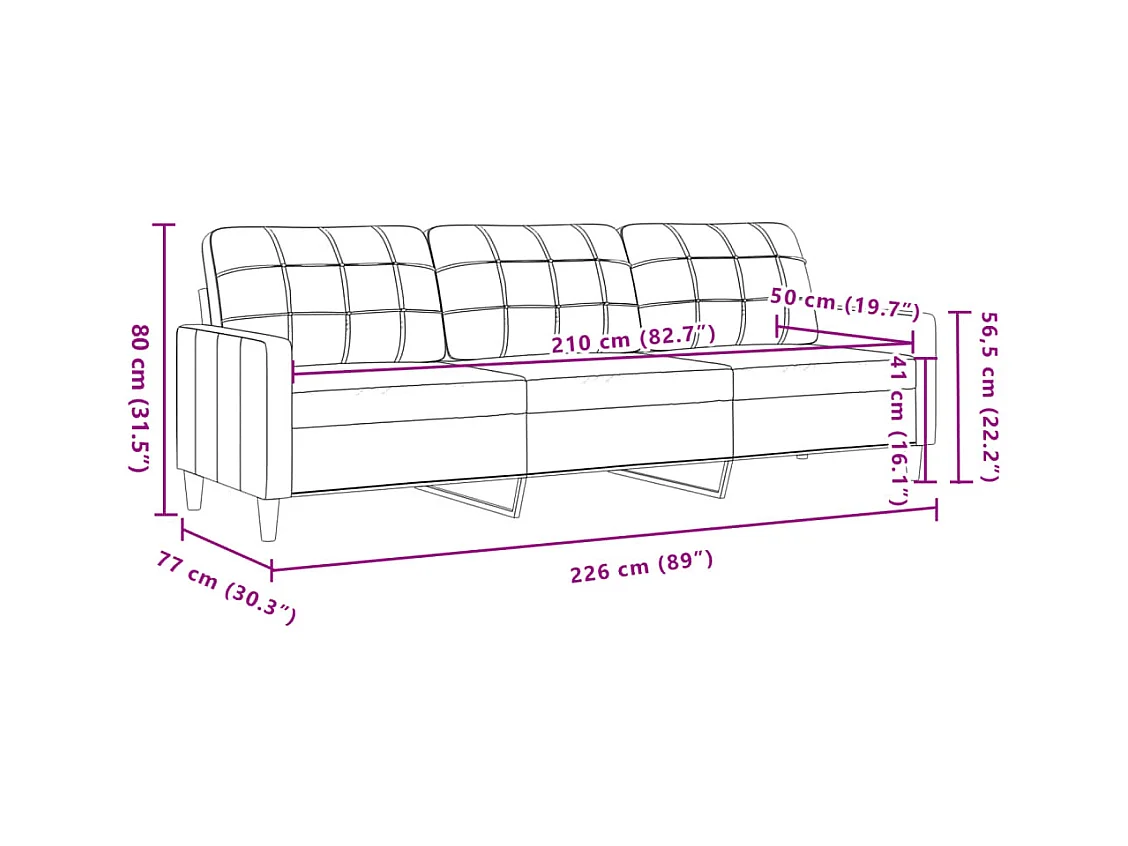 Conjunto de sofá de 2 piezas con cojines de terciopelo color crema