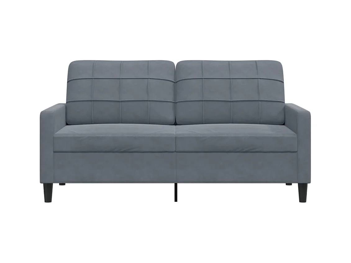 2-Sitzer-Sofa Dunkelgrau 140 cm Samt