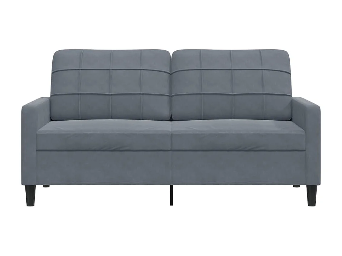 Sofá 2 plazas Gris oscuro 140 cm Terciopelo
