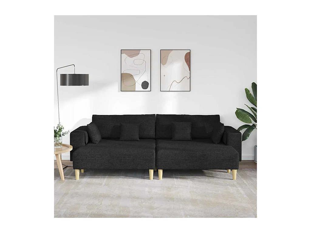 Divano in tessuto con cuscino nero 208 cm tessuto