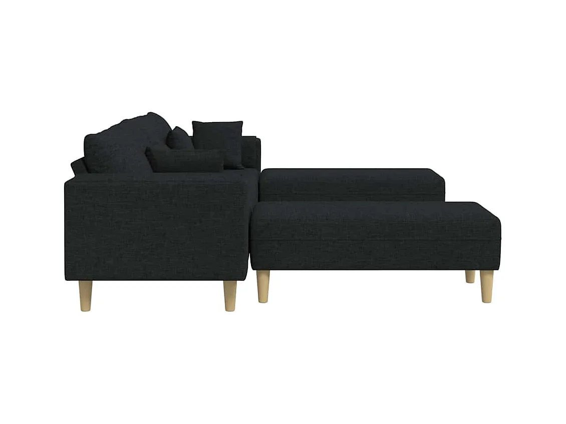 Divano in tessuto con cuscino nero 208 cm tessuto