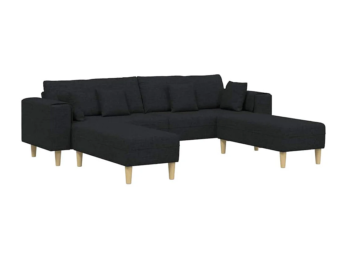 Stoffen bank met zwart kussen 208 cm stof