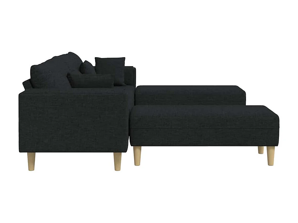 Stoffen bank met zwart kussen 208 cm stof