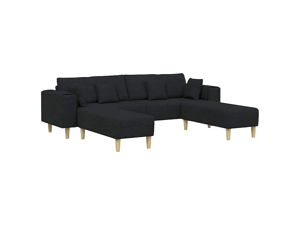 Divano in tessuto con cuscino nero 208 cm tessuto