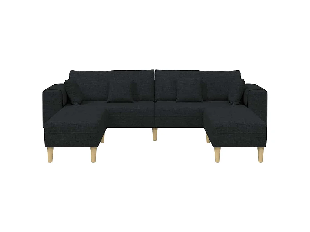 Divano in tessuto con cuscino nero 208 cm tessuto