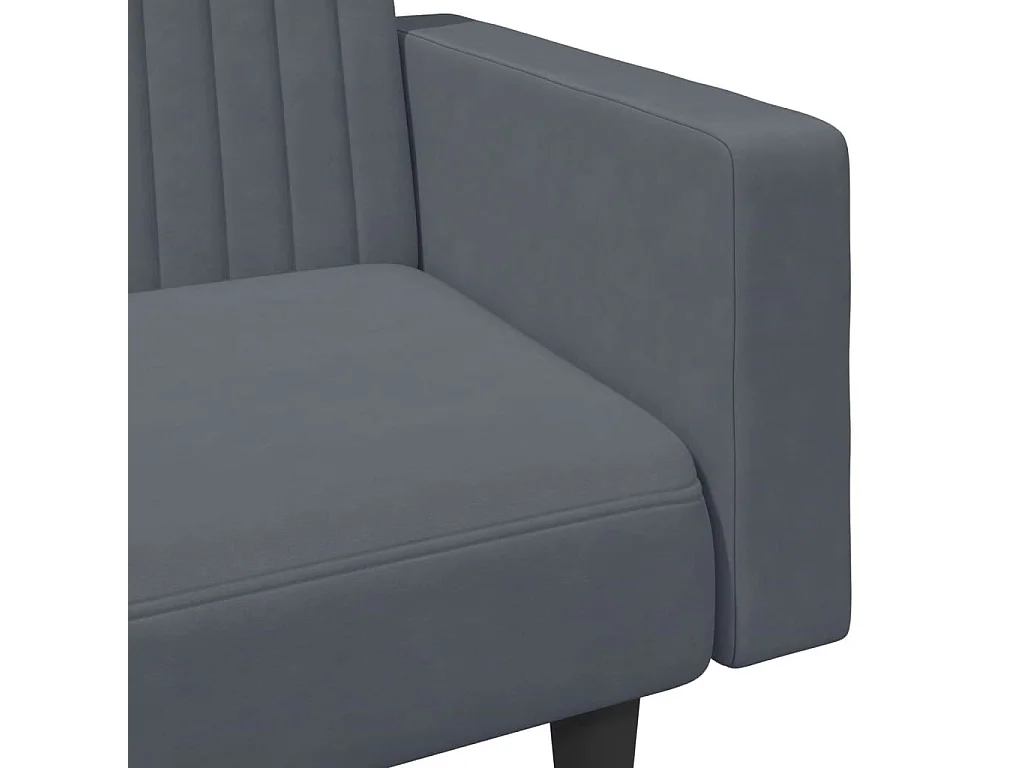 Set di divani in velluto grigio scuro da 2 pezzi