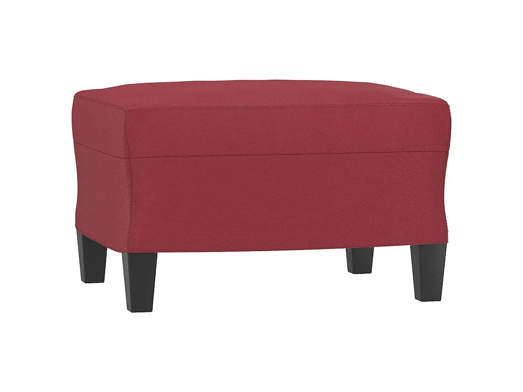 Sessel mit Fußstütze Burgunderrot 60 cm Kunstleder