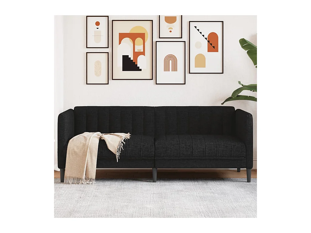 Sofá de 2 plazas de tela negra
