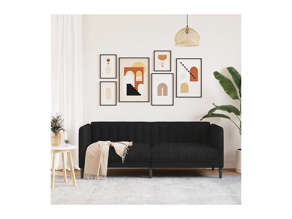 Sofá de 2 plazas de tela negra