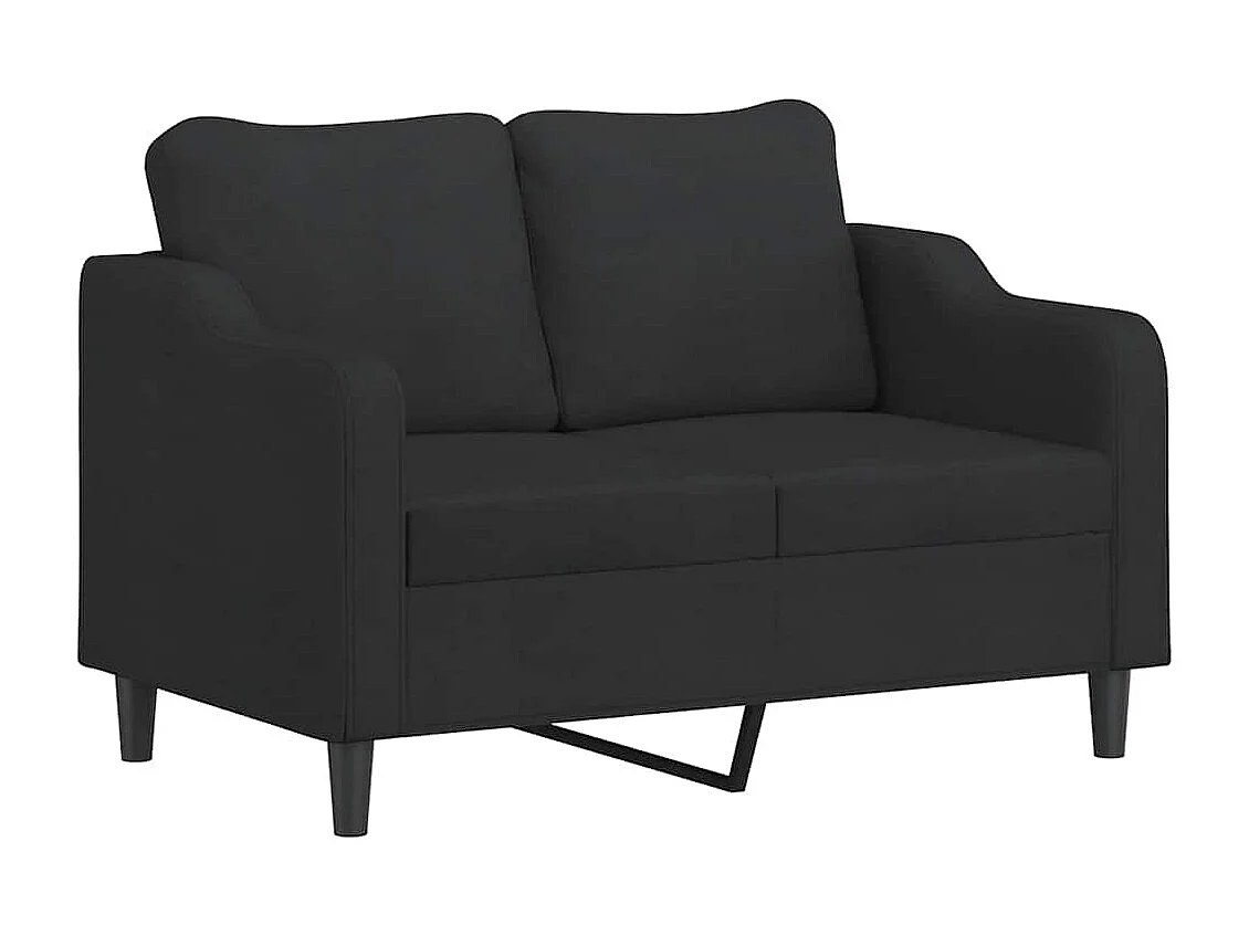 Conjunto de sofá de 3 piezas con cojines de tela negra