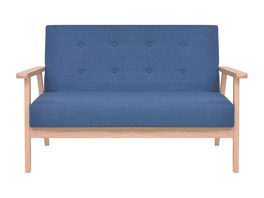 Conjunto de sofá de 3 piezas en tela azul