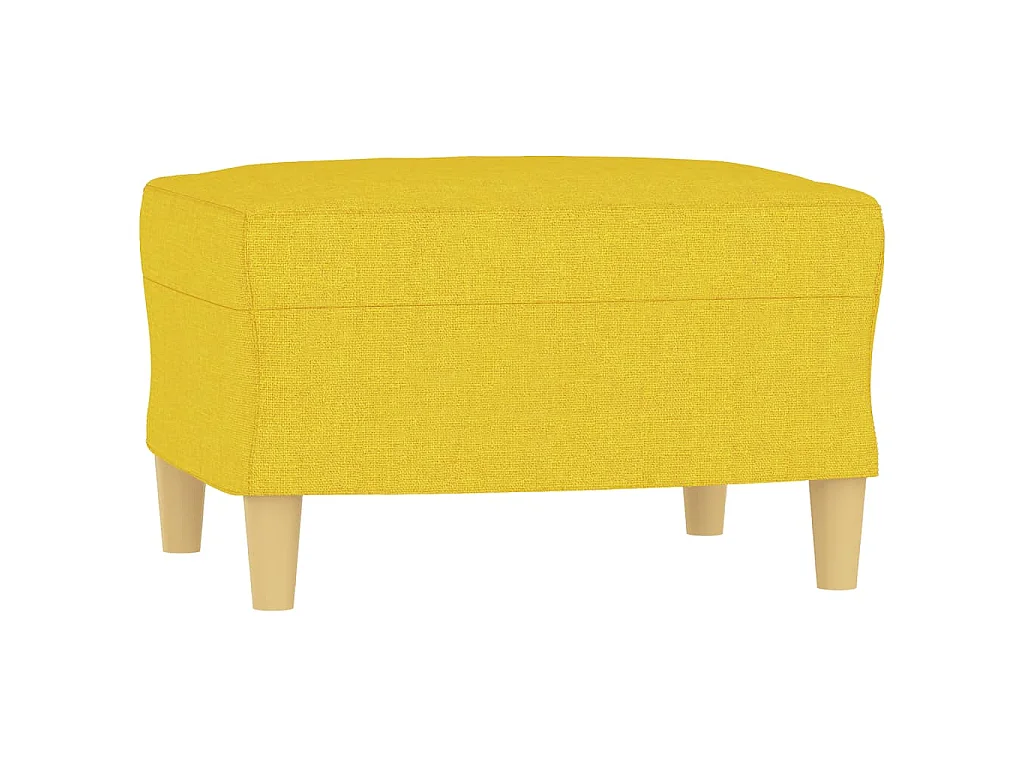 Canapé d'angle 3 places avec repose pieds en tissu jaune