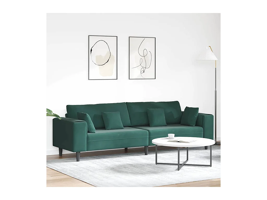 Fluwelen bank met kussen Donkergroen 208 cm Fluweel