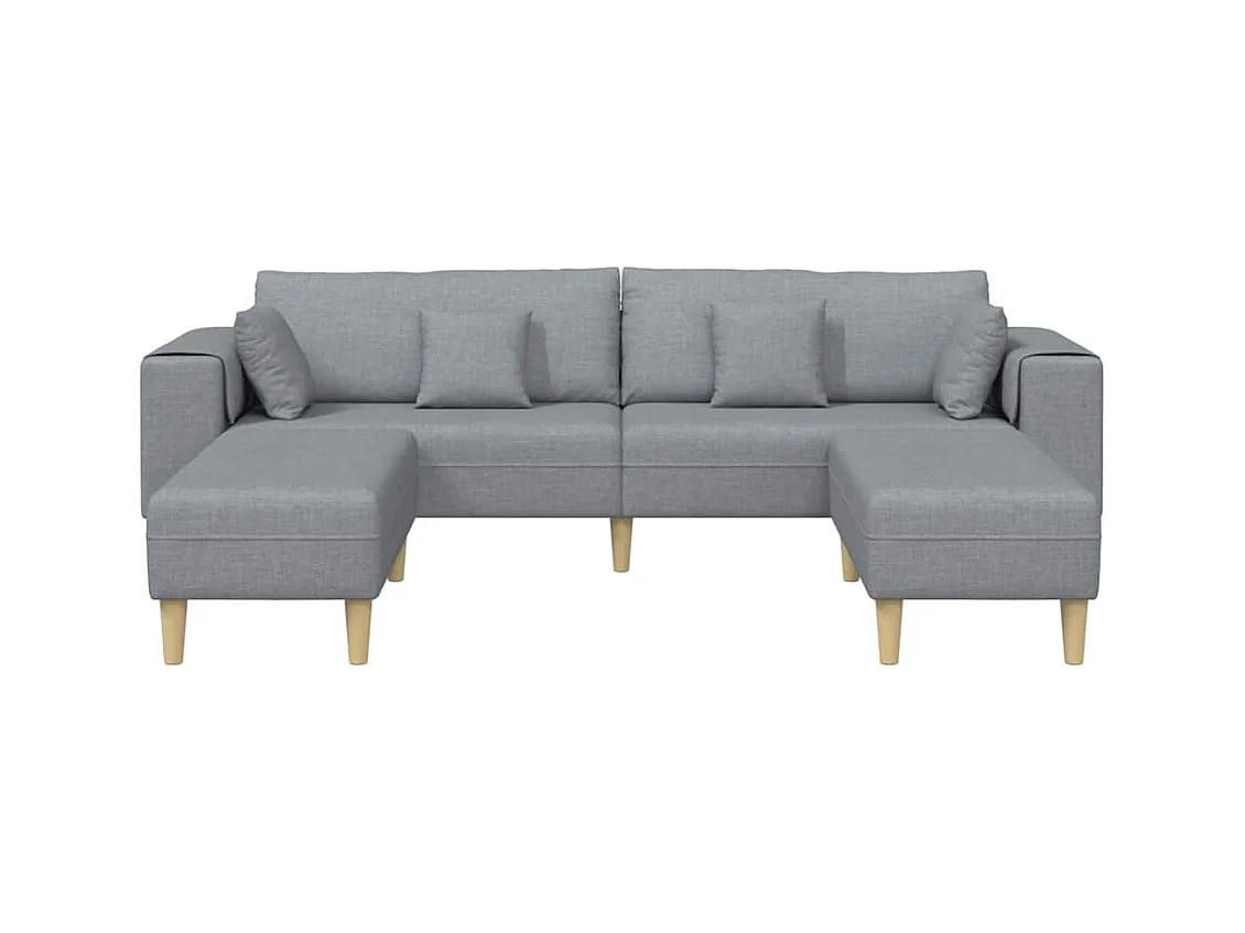 Divano in tessuto con cuscino Tessuto grigio chiaro 208 cm