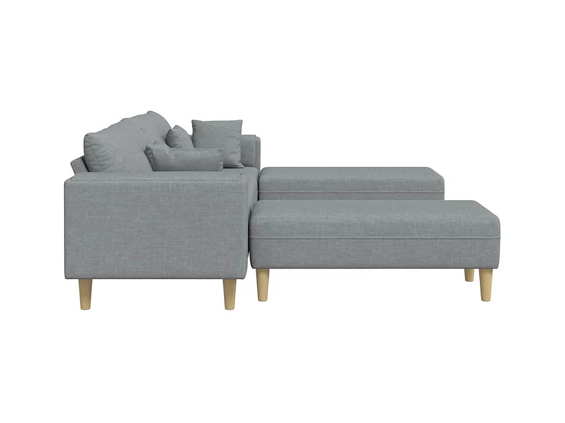 Divano in tessuto con cuscino Tessuto grigio chiaro 208 cm