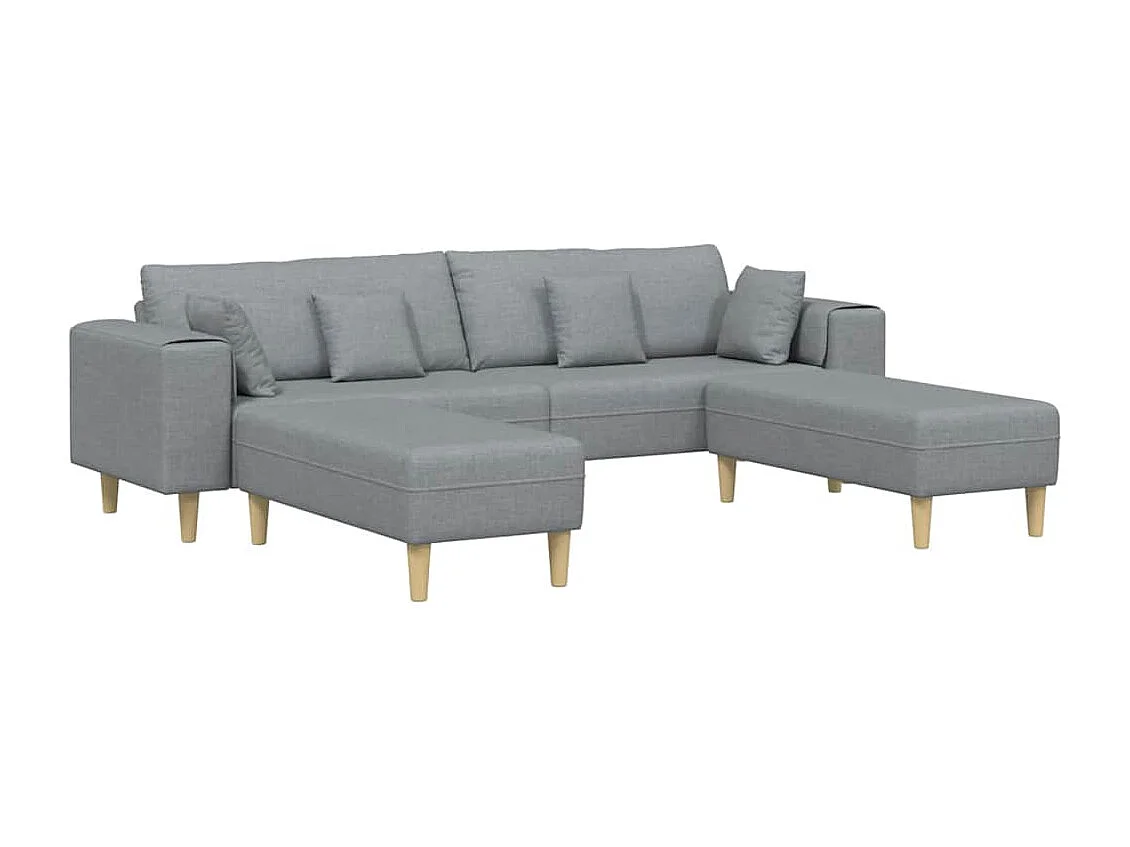 Sofa en tissu avec coussin Gris clair 208 cm tissu