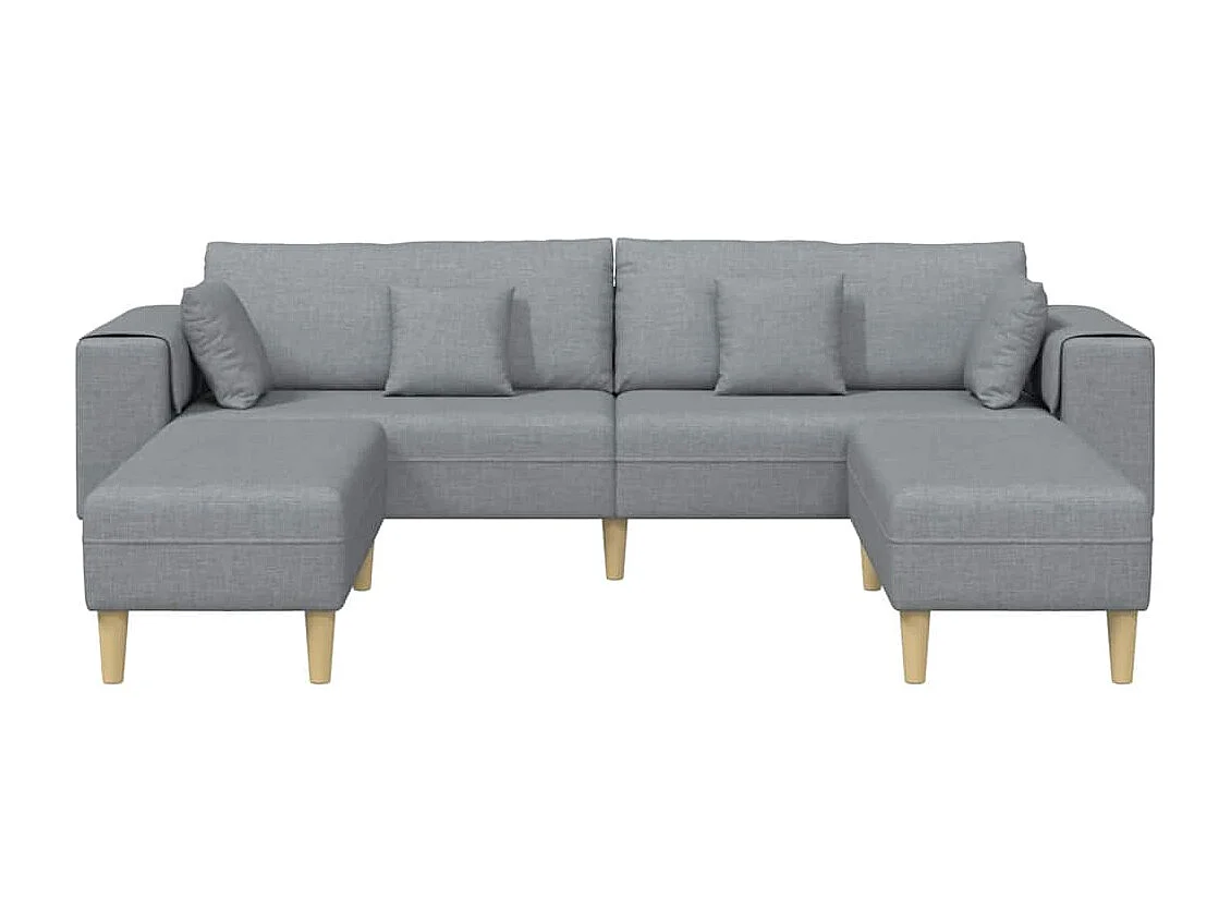 Sofa en tissu avec coussin Gris clair 208 cm tissu