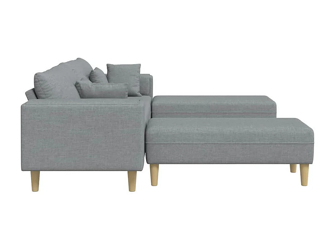 Sofa en tissu avec coussin Gris clair 208 cm tissu