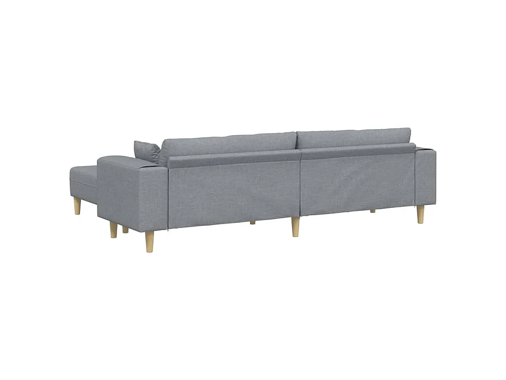 Stoffsofa mit Kissen Hellgrau 208 cm Stoff