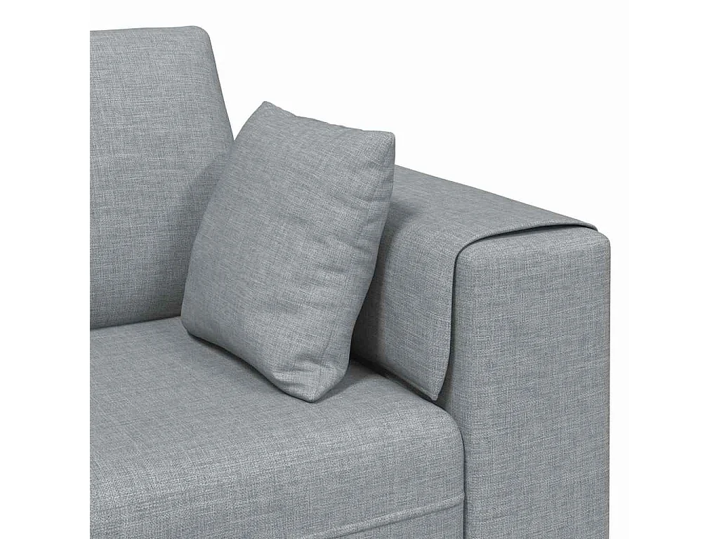 Stoffsofa mit Kissen Hellgrau 208 cm Stoff