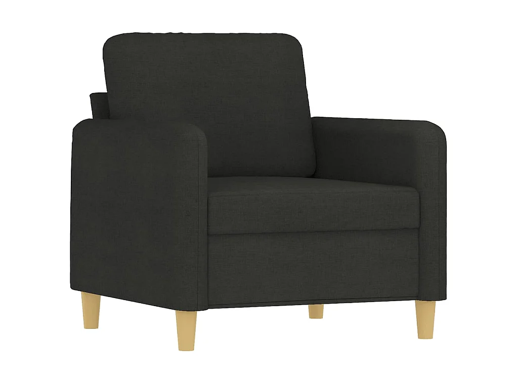 Fauteuil avec repose-pied Noir 60 cm Tissu