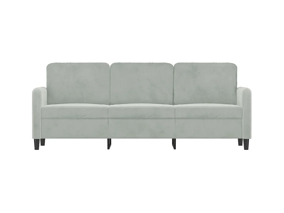 Divano 3 posti Grigio chiaro 180 cm Velluto