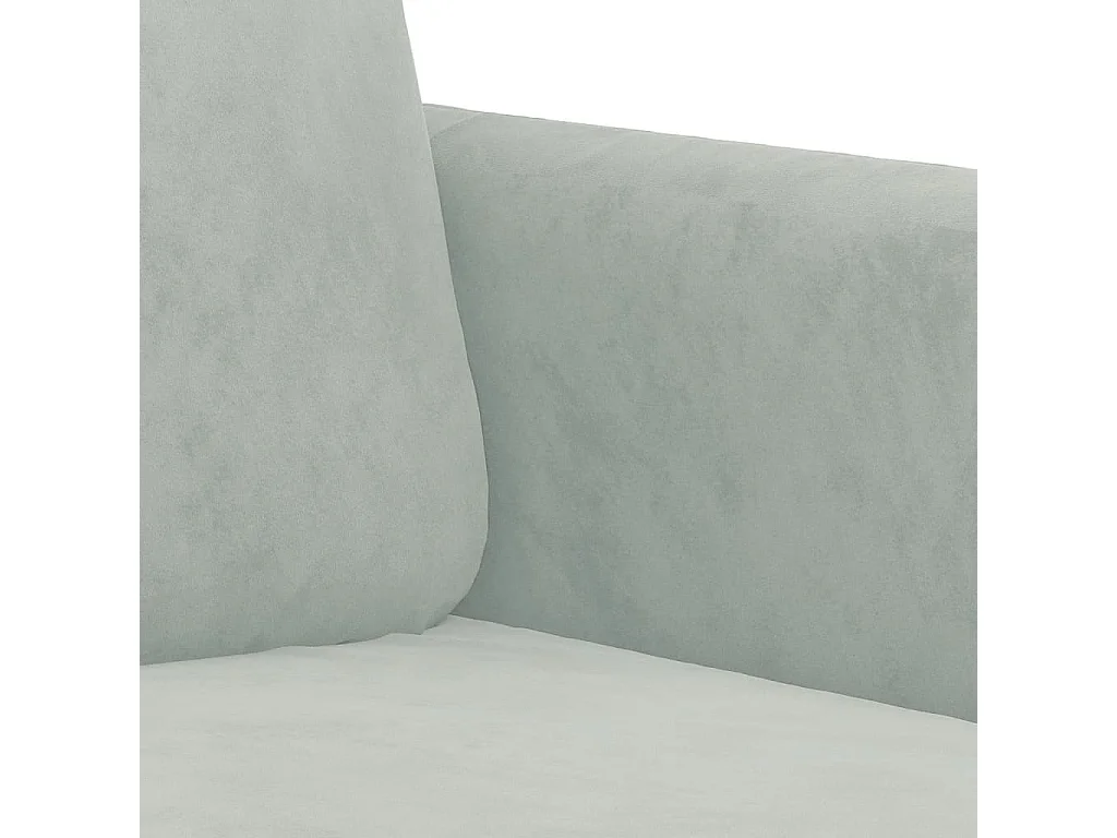 Divano 3 posti Grigio chiaro 180 cm Velluto