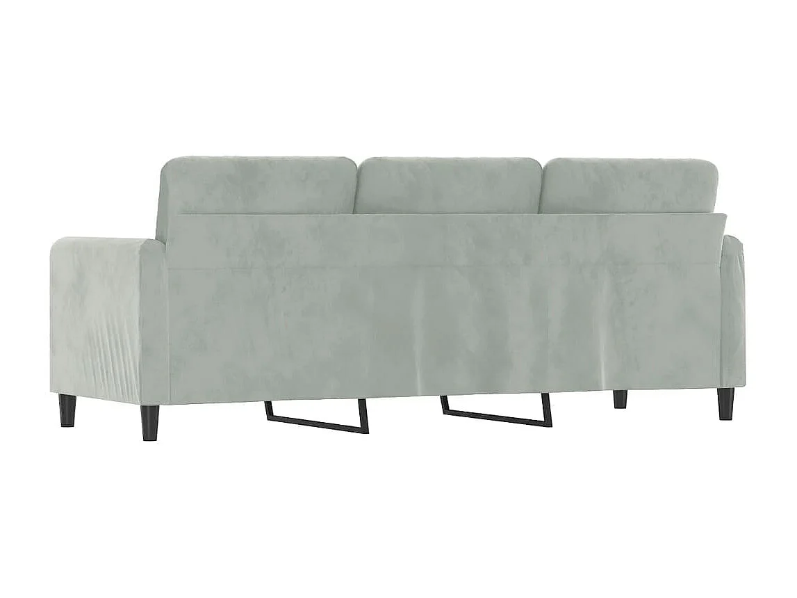 Divano 3 posti Grigio chiaro 180 cm Velluto