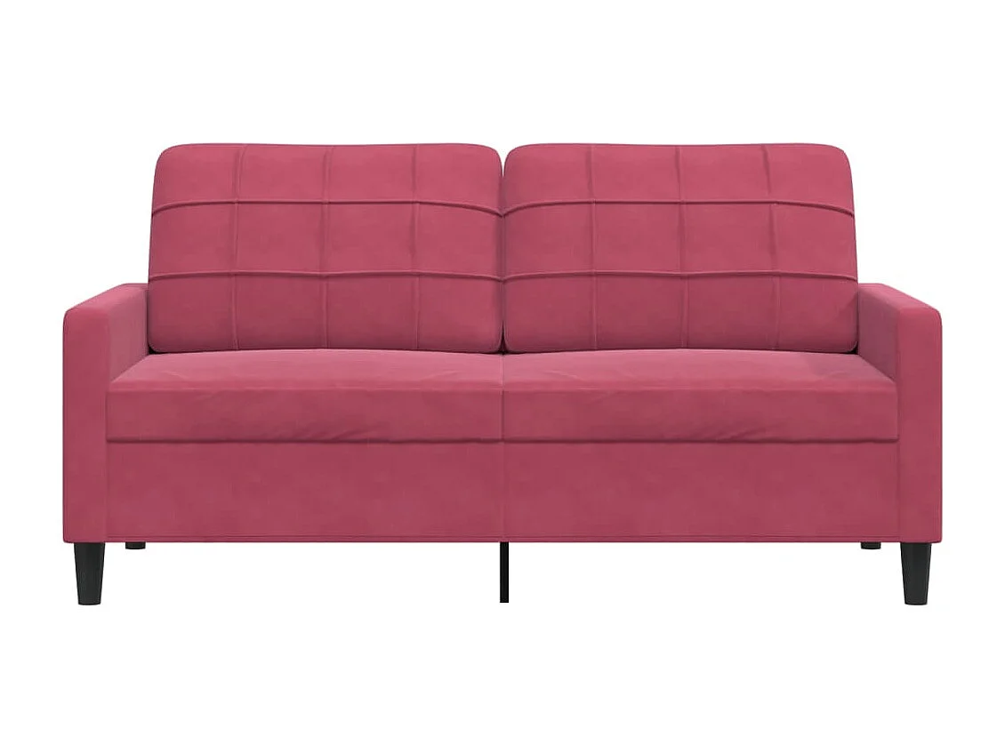 Sofá 2 plazas Rojo burdeos 140 cm Terciopelo