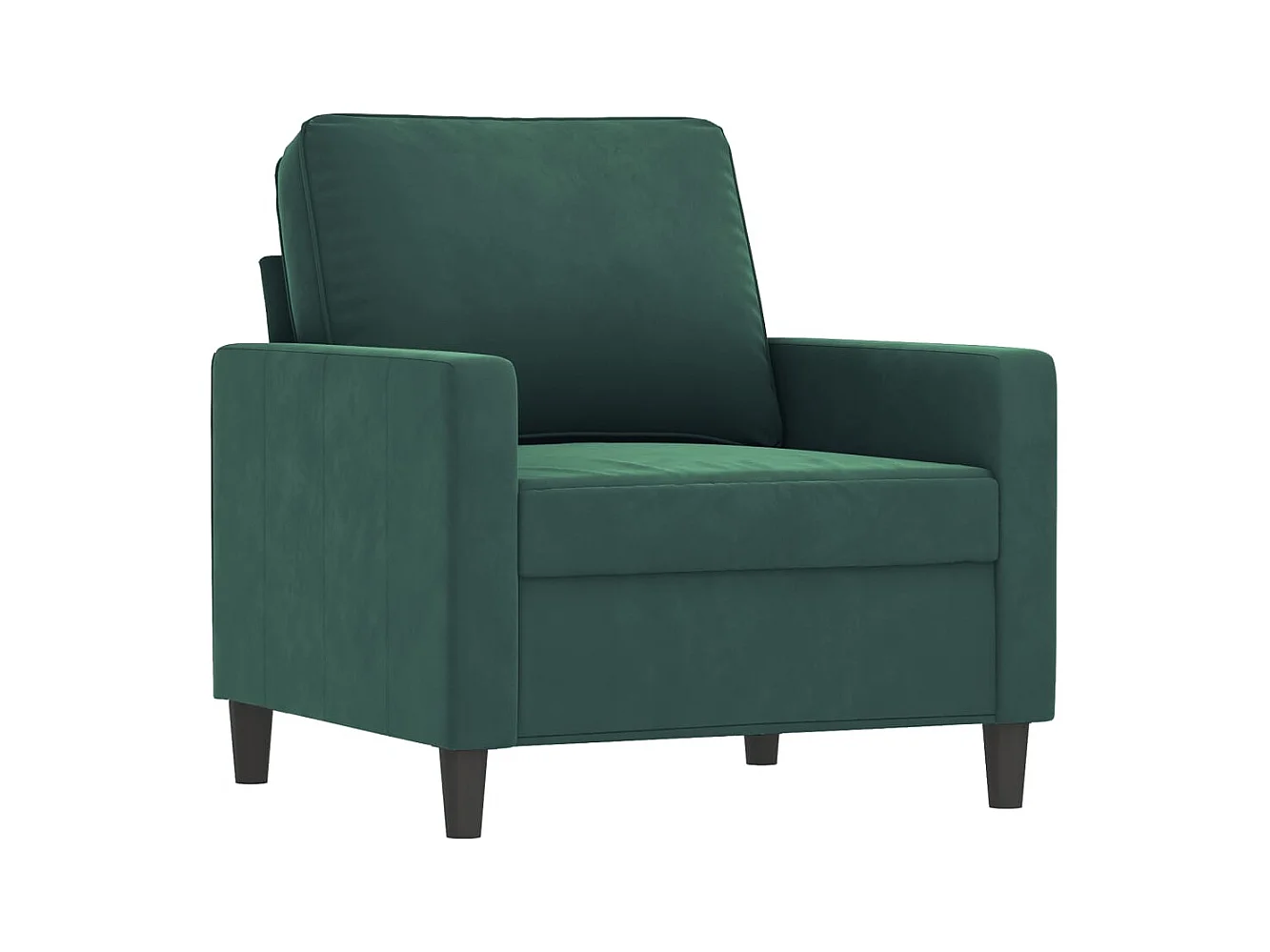 Sillón con reposapiés Verde oscuro 60 cm Terciopelo