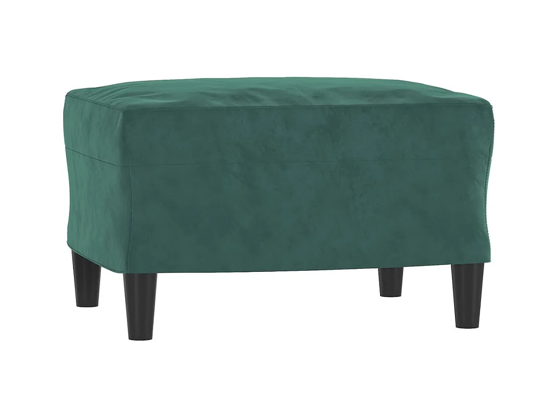 Sillón con reposapiés Verde oscuro 60 cm Terciopelo