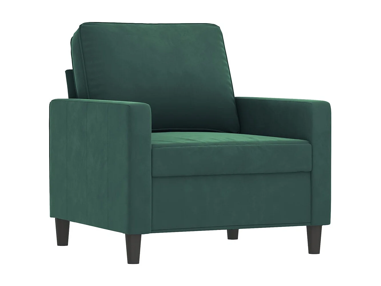 Sillón con reposapiés Verde oscuro 60 cm Terciopelo