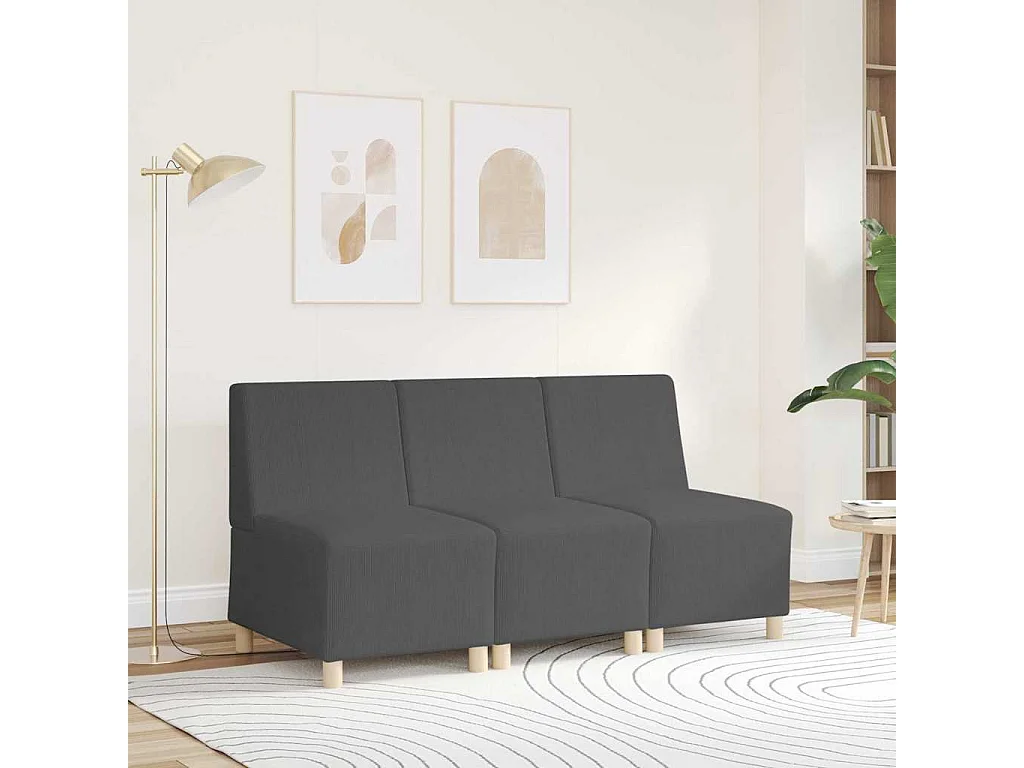 Divano componibile senza braccioli grigio scuro
