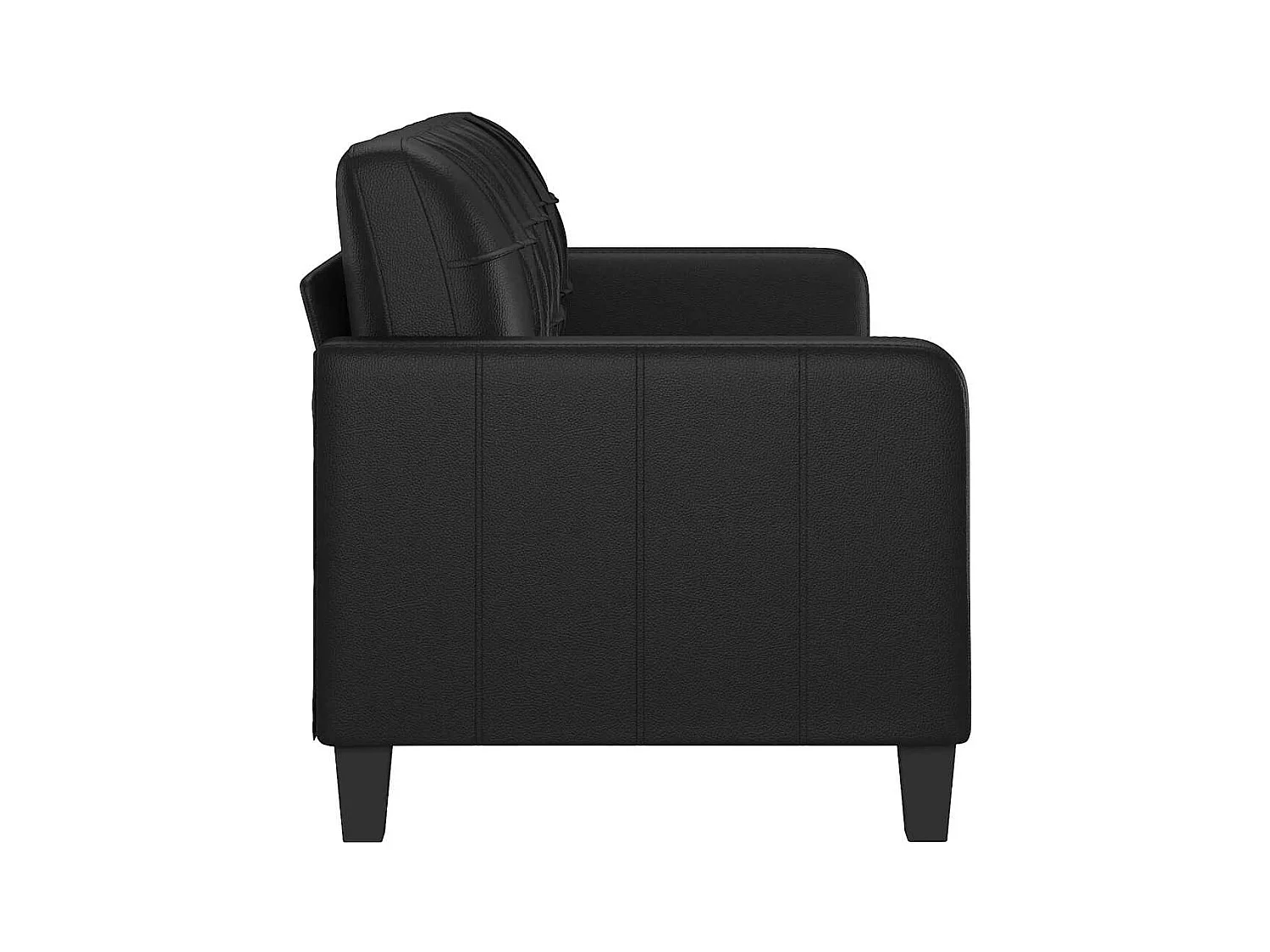 Divano 3 posti Nero 180 cm Similpelle